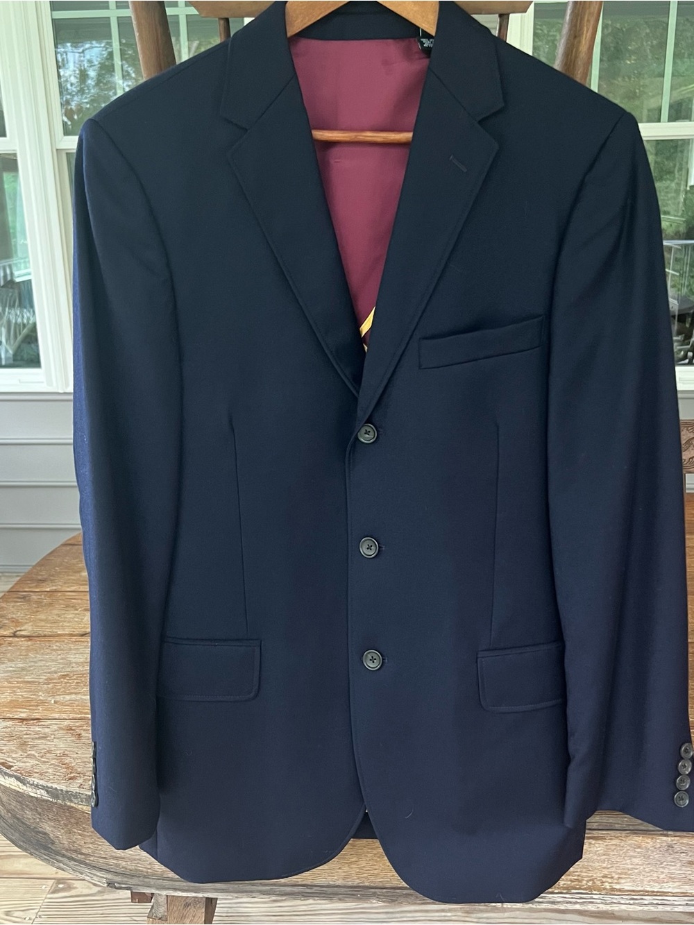 J. Crew Legacy Sportcoat Navy Blue 100% Wool Suit Jacket Sport Coat 38R